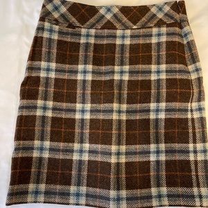 L.L. Bean Brown Plaid Skirt